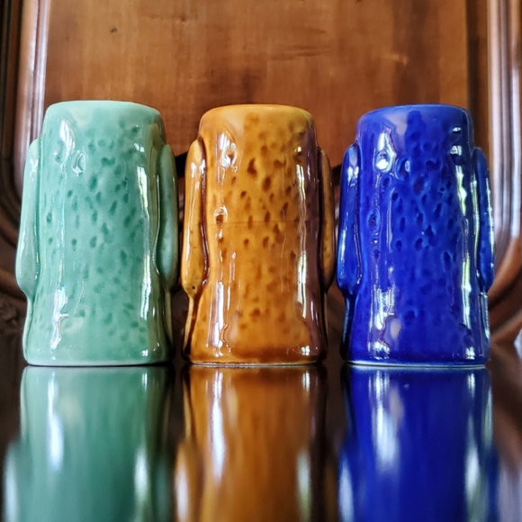 (3) 2.5oz Ceramic Tiki Easter Island Moai Shot Glasses NEW - Picture 3 of 15